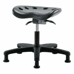 APPROVED VENDOR Polyurethane Lab Stool, Height Range 16 1/2 to 21 1/2 in, 17 in Seat Width, 14 in Seat Depth, 5 Glides, Fiberglass Base