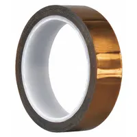 This polyimide film tape with silicone adhesive is designed for high-temperature masking applications requiring heat resistance and clean removal. The 3.5 mil thick tape is 1 inch wide and 36 yards long, suitable for use in electronics assembly, powder coating, and other processes where thermal stability is needed