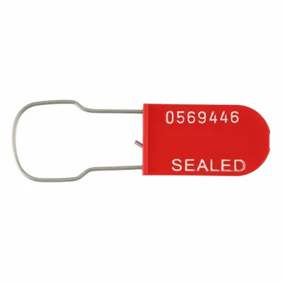 TYDENBROOKS Padlock Seals: Red, Plastic, 8 lb Breaking Strength, 1 5/8 in Lock Lg - Metal Hasp Padlock Seals