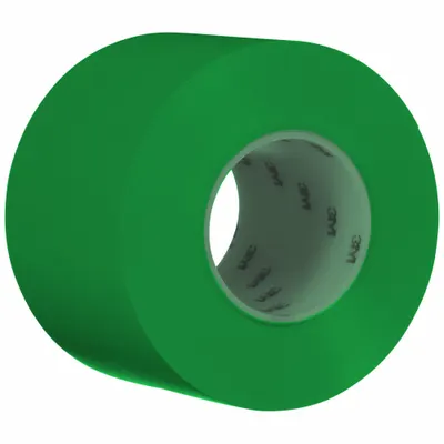 3M Floor Marking Tape: Liner-Less Tape, Solid, Green, 4 in x 108 ft, 33 mil Tape Thick - Extra-Durable Floor Marking Tape