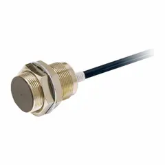 Unshielded M12 cylindrical inductive proximity sensor with built-in connector. Features 3-wire NPN output and normally open configuration. Operates on 10-30V DC supply. Suitable for non-contact detection of metal objects in industrial automation applications such as position sensing on conveyors, machine tools, and packaging equipment.