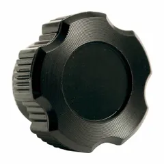 Thermoset 5-arm knob with a threaded hole for manual adjustment and clamping. Features #10-24 thread, 15 mm thread length, and 0.75 in diameter. Suitable for use on industrial machinery, control panels, and equipment requiring secure manual operation.