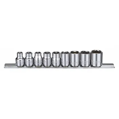 WESTWARD 9-Piece SAE Socket Set, 3/8 in Drive, 6-Point, 1/4 in to 5/8 in - SAE & Metric Socket Sets