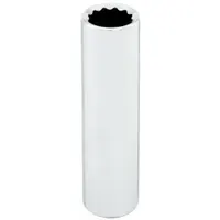 WESTWARD Socket: SAE, 3/8 in Drive Size, 11/16 in Socket Size, 12-Point, Deep, Chrome, Socket
