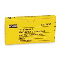 This sterile, waterproof, self-adhering compress bandage is made from cotton and is latex-free. It has a 3-inch dressing width and 4-inch dressing length, and is unitized for single use. Complies with ANSI Z308.1-2009 standards for workplace first aid kits