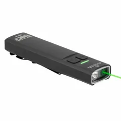 Rechargeable flashlight delivering 1,000 lumens with a 60-second run time at maximum brightness. Includes a USB Type-C to USB Type-A charging cord and a rechargeable battery. Suitable for portable illumination in confined spaces and job-site troubleshooting.