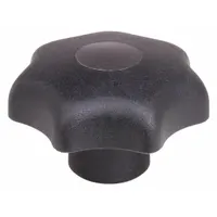 This 7-arm knob features a threaded hole for manual adjustment and clamping on machinery, jigs, and fixtures. The seven-point design provides multiple hand positions for ergonomic grip and torque control. Constructed of plastic with a steel threaded insert, it is suited for frequent hand-tightening applications