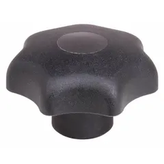 This 7-arm knob features a threaded hole for manual adjustment and clamping on machinery, jigs, and fixtures. The seven-point design provides multiple hand positions for ergonomic grip and torque control. Constructed of plastic with a steel threaded insert, it is suited for frequent hand-tightening applications.