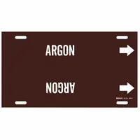 Pipe Marker: Argon, Brown, White, Fits 8 to 9 7/8 in Pipe O.D., 1 Pipe Markers, With Arrows (MPN 4291-G)