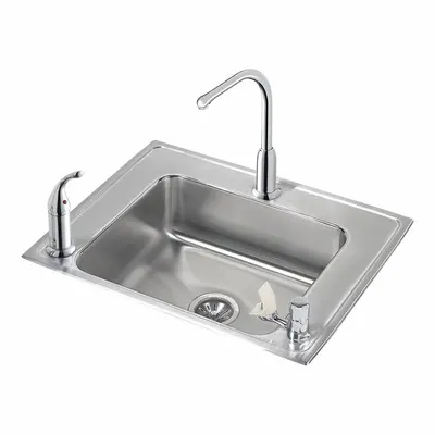 ELKAY Classroom Sink: Single Manual Handle, Lever, 28 in Overall Lg, 22 in Overall Wd - Classroom Sinks with Faucets