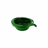 Drain Pan: Polyethylene, 4 gal Capacity, 17 3/4 in Overall Dia, 5 1/2 in Overall Ht, Green (MPN 32955)