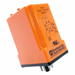 Socket-mounted relay from the SPM Series with an 8-pin configuration. Rated for 5 A at 120V AC. Suitable for use in industrial control panels and automation systems where reliable switching of AC loads is required.