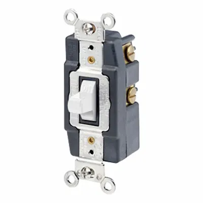 LEVITON Wall Switch: Toggle Switch, Single Pole/Double Throw, Maintained, White - Toggle Wall Switches