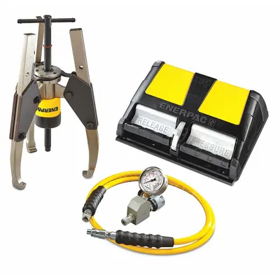 ENERPAC Hydraulic Puller Set: 14 ton Capacity with Attachments - Ram Puller Sets