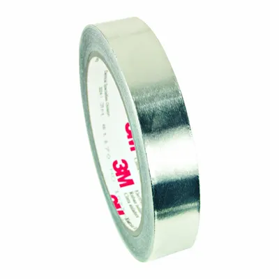3M 49065 Aluminum Foil Shielding Tape 1171, 1/2 in x 18 yd, 3 mil, 600 V, Silver - General Purpose Foil Electrical Tape