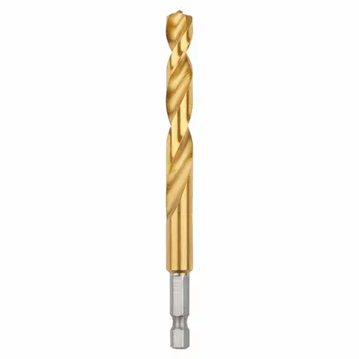 MILWAUKEE Hex Shank Drill Bit: 3/8", 135° Split Point, TiN-Coated HSS - Milwaukee Shockwave Impact Duty Drill Bits