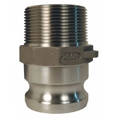 DIXON VALVE & COUPLING Cam and Groove Adapter: 1/2 in Coupling Size, 1/2 in -14 Thread Size - Type F Stainless Steel Cam & Groove Fittings