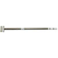 HAKKO T15 Series soldering tip with a spatula shape, 15.7 mm wide and 7.2 mm long. Compatible with HAKKO FM-2027 handpiece. Used for drag soldering, desoldering multi-lead components, and thermal bridging on PCBs