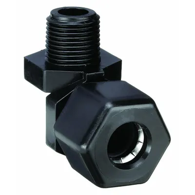 PARKER Compression Fitting Elbow: 5/16 in OD x 1/4 in Pipe Size, Compression x MNPTF - Polypropylene Compression Tube Fittings