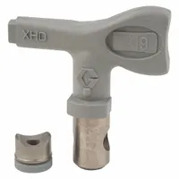 This GRACO airless spray gun tip is designed for use with XTR series spray guns and compatible with model XHD001. It features a 0.019 in tip size and a gray finish, suitable for applying paints, lacquers, and other coatings in industrial finishing, construction, and maintenance tasks