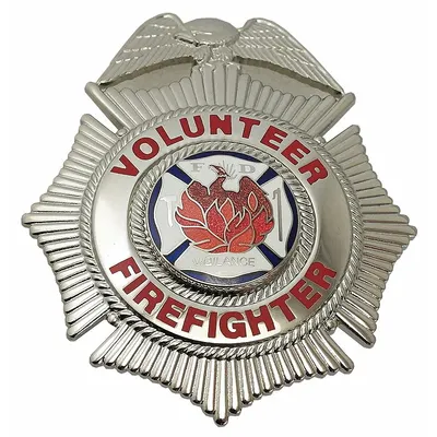 HEROS PRIDE Metal Badge, Cross, 2 1/2 in x 3 in, Silver, Metal, MPN 4187N - Metallic Badges