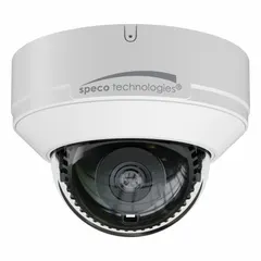 This 4MP fixed varifocal network IP dome camera features a 1/3 CMOS image sensor, 2.8 mm max focal length, and 115° max viewing angle. It connects via RJ45 for network video surveillance in indoor or outdoor settings such as retail spaces, offices, and warehouses.