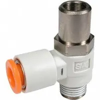 SMC Flow Control Valve: Elbow Fitting, Screwdriver Slot, 3/8 in Valve Body Size, 5/16 in Tube (MPN AS3211F-N03-09SD)