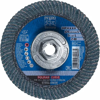 PFERD Z SGP CURVE High-Performance Flap Disc - High-Performance Flap Discs for Carbon & Stainless Steel