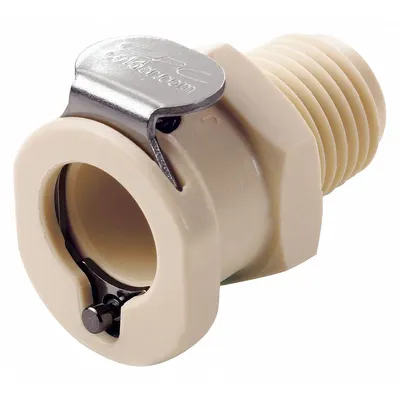 COLDER Quick Connection Coupling: Straight, 1/4 in Pipe Size, NPT x MNPT, Polypropylene - Polypropylene Quick-Disconnect Tube Fittings