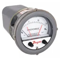 DWYER Differential Pressure Gauge & Switch: Single-Side, 1/8 in NPT Female, ±2% Gauge Accuracy (MPN A3215)