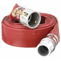 Water Discharge Hose: 3 in Hose Inside Dia., 25 ft Hose Lg, 125 psi, Red, 3 in x 3 in Fitting Size (MPN 45DU24)