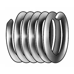 Free-running helical insert with tanged tang for thread repair or reinforcement in metal substrates. Made from Nitronic 60 with a tensile strength of 200,000 psi. Thread size 1/4"-20, coarse pitch, right-hand orientation. Plain finish. Supplied in a 100-piece pack.