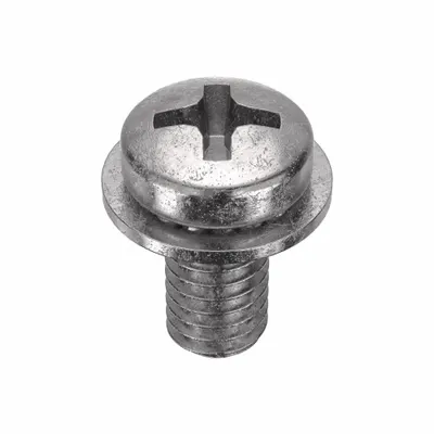 SEMS Screw: Internal Tooth, M4x0.70 Thread Size, 8 mm Lg, Stainless Steel, Plain - Machine Screws with Internal Tooth Lock Washers