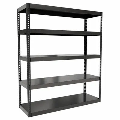 HALLOWELL Boltless Shelving: Standalone, Extra-Heavy-Duty, 72 in x 24 in, 84 in Overall Ht - Extra-Heavy-Duty Solid Steel Decking Boltless Shelving