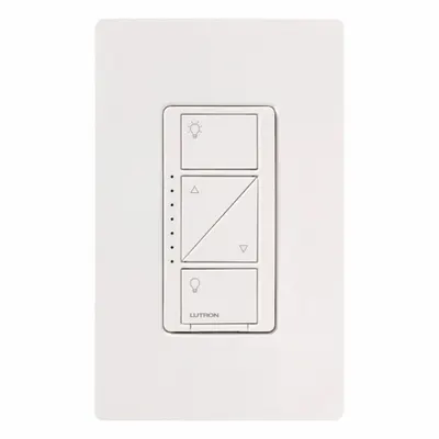 LUTRON Lighting Dimmer: 3 Buttons, Caseta, 120V AC, Wireless, Neutral Required - Companion Switches with Wireless Control