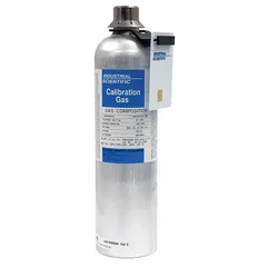 This calibration gas cylinder contains 10 ppm nitrogen dioxide in a nitrogen background, with a 58 L capacity. It is used to verify and calibrate portable gas detectors for accurate nitrogen dioxide sensing in industrial safety applications such as confined space entry and leak detection.
