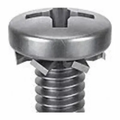 SEMS #10-24 x 3/8 in Stainless Steel Pan Head Machine Screw with - Machine Screws with External Tooth Lock Washers