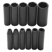 PROTO Impact Socket Set: 1/4 in Drive Size, Small Set (0-50 pieces) Set Size, 11 Pieces, Black Oxide (MPN J69116)