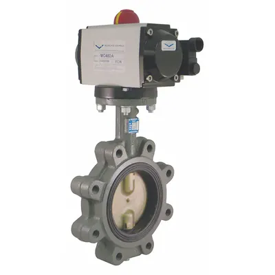 MILWAUKEE VALVE Pneumatically Actuated Butterfly Valve: For Water Media, Air to Air, Cast Iron - Cast Iron General-Service Pneumatic Butterfly Valves