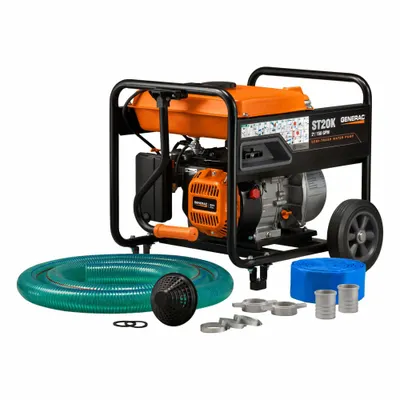 GENERAC Engine Driven Pump: 2 in MNPT, 2 in MNPT, 1/4 in Max. Dia. Solids, 108 ft Max. Head - Engine-Driven Water Pumps