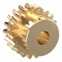 Metric worm wheel with module m 2, 20° pressure angle, right-hand helix, and non-ground tooth finish. Made of aluminum bronze with a plain bore. Used in power transmission systems for speed reduction when paired with a matching worm