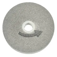 This NORTON Bear-Tex Series 1000 convolute wheel is a silicon carbide abrasive tool with fine grit and hard (9) density. It is designed for deburring, blending, and surface finishing on stainless steel and nickel alloys. The wheel measures 6 inches in diameter, 1/2 inch in width, and has a 1-inch arbor. Typical applications include edge breaking, weld blending, and finishing of machined parts in industrial fabrication and maintenance.