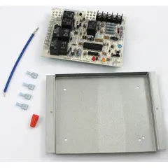 Replacement furnace control board for managing ignition, blower, and safety functions in residential and light commercial HVAC systems. Direct replacement part ensuring proper sequence of operation and system protection.