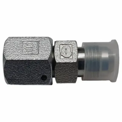 ADAPTALL Metric Hydraulic Adapter: 1 1/4 in x L35 Fitting Size, Male x Female, JIC x DIN - Metric-to-JIC Steel Hydraulic Hose Adapters