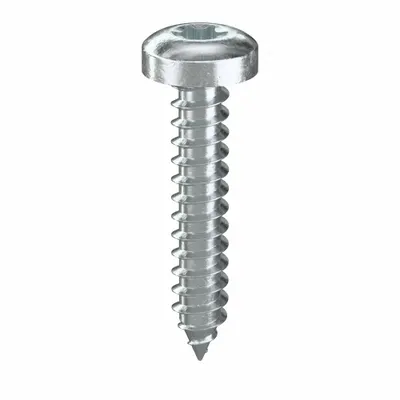 TAMPER-PRUF SCREW Sheet Metal Screw: #8 Size, 7/8 in Lg, Steel, Zinc-Plated, Torx/Star, Pan - Pan Head Sheet Metal Screws