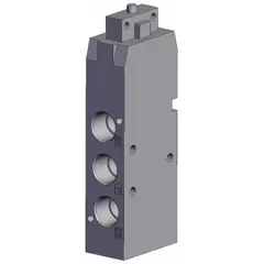 This SMC VFM250-N02-00 is a manual air control valve from the VFM200 Series. It features a basic plunger actuator, 5 ports, and 1/4 in NPT connections. Used to direct or block compressed air flow in pneumatic systems for on/off control in industrial automation and material handling.