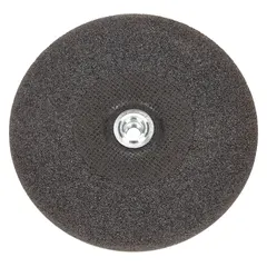 This NORTON NorZon Plus SGZ grinding wheel is a Type 27 depressed center wheel with a 9" diameter, 1/4" thickness, and 5/8"-11 arbor. It features a ceramic grain construction in 20 grit, designed for cool-cutting on carbon and stainless steel. Suitable for weld grinding, beveling, and surface preparation in metal fabrication and maintenance.