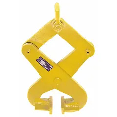 CALDWELL Rail Lifting Tongs, model 109-2, designed for lifting and handling steel rails. Features a working load limit of 4,000 lb and a minimum jaw opening of 1 3/8 in. Suitable for use in railway maintenance, construction, and industrial rail yards.