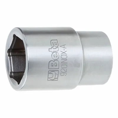 BETA Socket: 1/2 in Drive Size, 20 mm Socket Size, Hand, 6-Point, Stainless Steel - 1/2" Drive Stainless Steel Hand Sockets