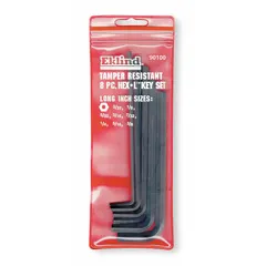 This set includes 8 SAE hex keys with Hex-L Long and L styles, standard ends, and long lengths. The keys feature a black oxide finish and are stored in a pouch for organization. Suitable for tightening or loosening hex socket screws and bolts in maintenance, assembly, and repair tasks.